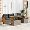 vidaXL 6-delige Loungeset met kussens poly rattan acacia grijs