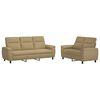 vidaXL Bankstel 2 pcs Licht Bruin Stof