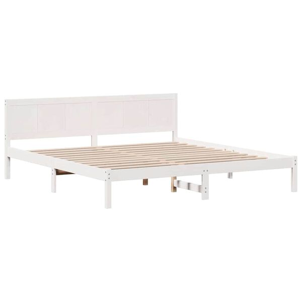vidaXL Bedframe Wit 200 x 200 cm Massief grenenhout