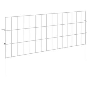vidaXL Tuin omheining met palen 12 st 75 x 30 cm Gegalvaniseerd staal