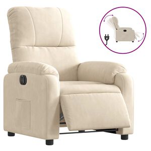 vidaXL Fauteuil elektrisch verstelbaar microvezelstof beige