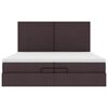 vidaXL Ottoman bed met matrassen en LED's 200x200cm stof donkerbruin