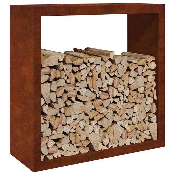 vidaXL Brandhoutrek 100x40x100 cm weervast staal