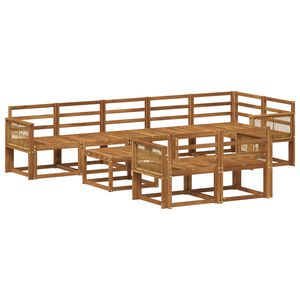 vidaXL Buiten bankenset 9 pcs Naturel Massief Acaciahout