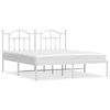 vidaXL Bedframe met hoofdbord metaal wit 160x200 cm