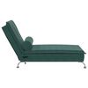 vidaXL Massage chaise longue met bolster fluweel donkergroen