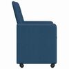 vidaXL Dining Stoelen met Wielen 2 pcs Blauw 58 x 65 x 94 cm Stof