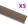 vidaXL Trapneuzen L-vormig 5 st 90 cm aluminium bruin