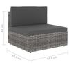vidaXL 4-delige Loungeset poly rattan grijs