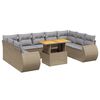 vidaXL 10-delige Loungeset met kussens poly rattan beige