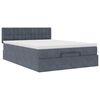 vidaXL Ottoman bed met matras 140x190cm fluweel donkergrijs