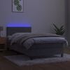 vidaXL Boxspring met matras en LED fluweel lichtgrijs 90x200 cm