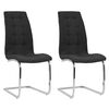 vidaXL Eetkamerstoelen 2 st stof zwart