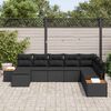 vidaXL Tuinbankenset met kussen met opslag 9 pcs Zwart Polyrattan