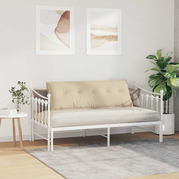 vidaXL Rugkussen Cr&egrave;me 140 x 50 cm Microvezel Stof