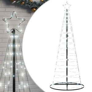 vidaXL LED-kerstboom 200 LEDs koud wit 180 cm