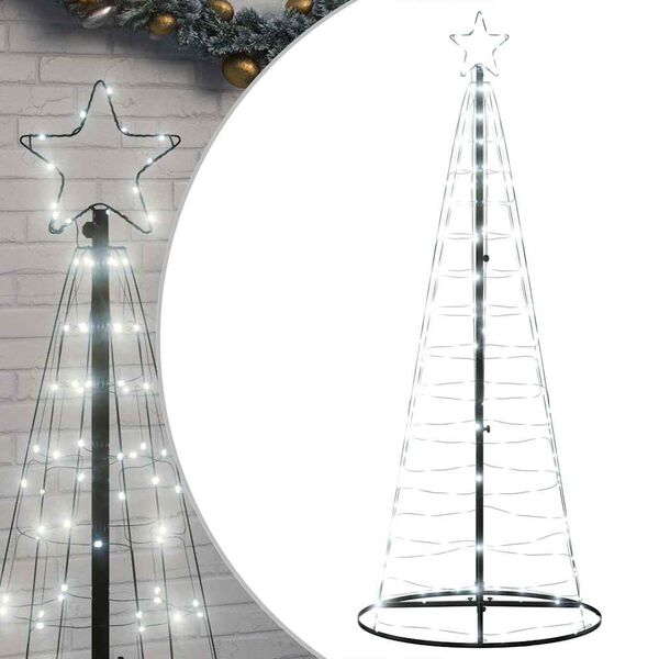 vidaXL LED-kerstboom 200 LEDs koud wit 180 cm