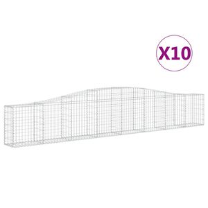 vidaXL Schanskorven 10 st gewelfd 400x30x60/80 cm ijzer