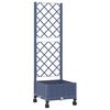 vidaXL Tuinplantbak met schutting en wielen Blauw Grijs PP