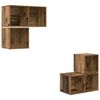 vidaXL Tv-meubelset Wandgemonteerd 4 pcs Oud Hout Bewerkt hout