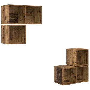 vidaXL Tv-meubelset 4 st Oud Hout Bewerkt hout