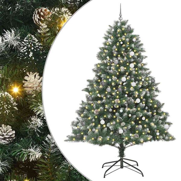 vidaXL Kunstkerstboom met 300 LED Groen 240 cm PVC en Plastic en Staal