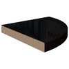 vidaXL Hoekschappen zwevend 4 st 35x35x3,8 cm MDF hoogglans zwart