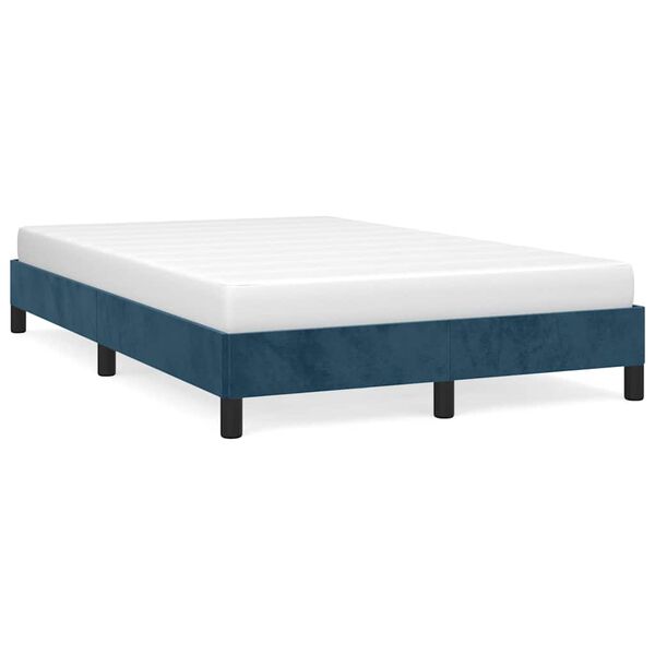 vidaXL Bedframe zonder matras 120x200 cm fluweel donkerblauw