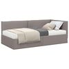 vidaXL Hoekbedframe met Matras met hoofdeinde 2 pcs Taupe Fluweel
