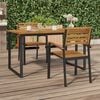 vidaXL Tuinstoelen 2 st stapelbaar massief acaciahout en metaal