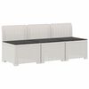 vidaXL 3-zits tuinbank met kussens in rattanlook PP Wit