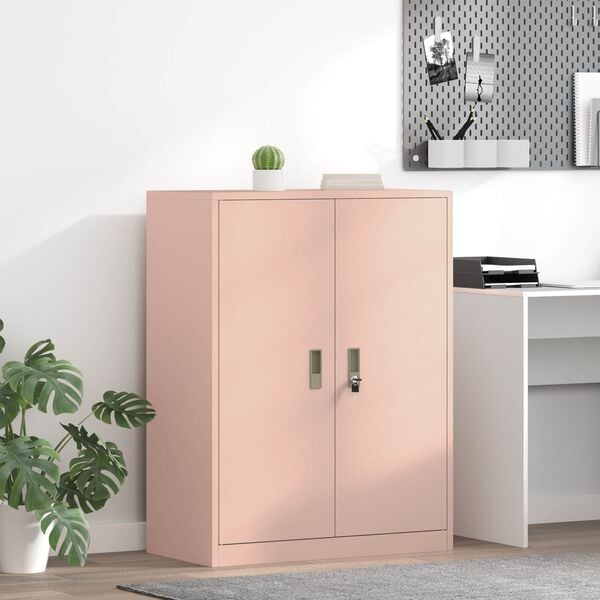 vidaXL Opbergkast Roze 80 x 40 x 105 cm Staal
