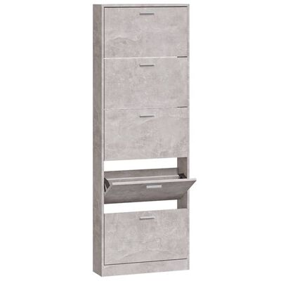 vidaXL Schoenenkast 59x17x169 cm bewerkt hout betongrijs