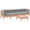 vidaXL 5-delige Loungeset met kussens massief douglas vurenhout
