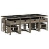 vidaXL 13-delige Tuinset met kussens poly rattan grijs
