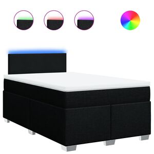 vidaXL Boxspring met matras stof zwart 120x190 cm