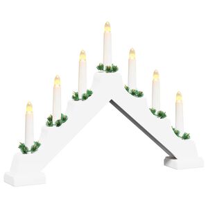 vidaXL Kerst Kaars Brug 7 LED's Warmwit 39.5 x 5 x 29 cm