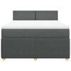 vidaXL Boxspring met matras stof donkergrijs 160x200 cm
