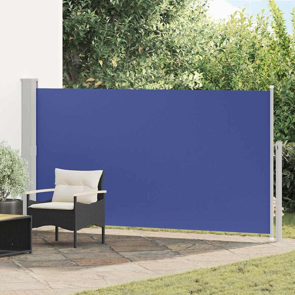 vidaXL Wind-/zonnescherm uittrekbaar 160x300 cm blauw