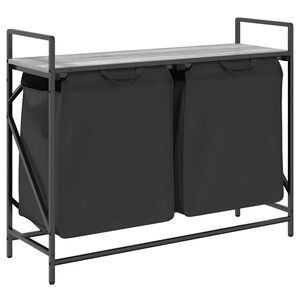 vidaXL Wasmand 2 vakken met plank grijs sonoma eiken