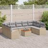 vidaXL Tuinbankenset 10 pcs Beige en Licht Grijs poly rattan