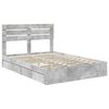 vidaXL Opslag bed met hoofdeinde Beton Grijs 150 x 200 cm Bewerkt hout