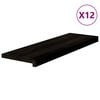 vidaXL Traptreden 12 st 80x25x2 cm massief eikenhout bruin-zwart