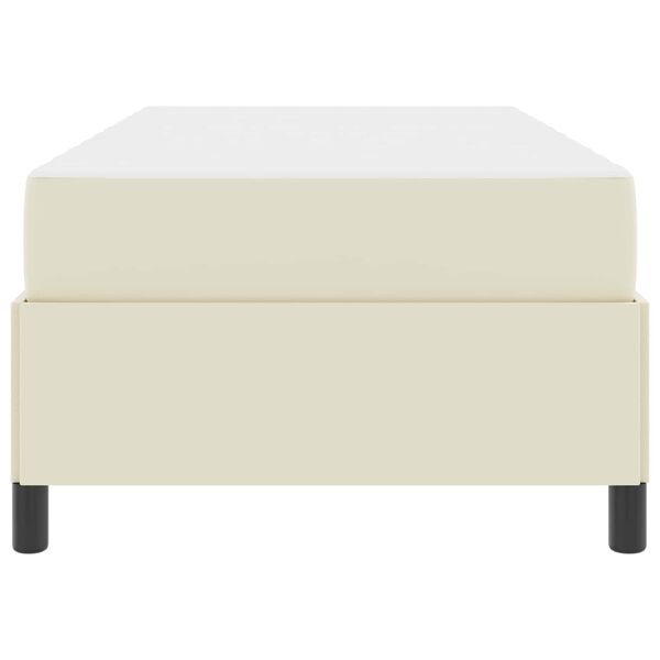 vidaXL Bedframe met matras met matras Cr&egrave;me 100 x 200 cm Kunstleer