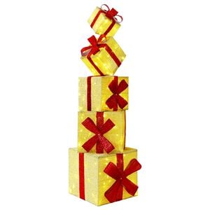 vidaXL Geschenkdoos kerstdecoratie 5 st 125 LED's Warmwit