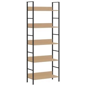 vidaXL Boekenkast 5 schappen 60x27,6x158,5 cm bewerkt hout eikenkleur