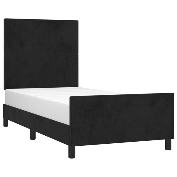 vidaXL Bedframe met hoofdeinde fluweel zwart 90x190 cm