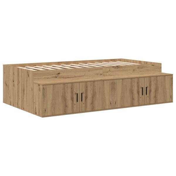 vidaXL Bedframe met lade Artisan Eiken 80 x 200 cm Bewerkt hout
