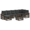 vidaXL Tuinbankenset 8 st Grijs en Donkergrijs poly rattan