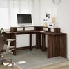 vidaXL Bureau met LED-verlichting 152x152x91 cm hout bruin eikenkleur